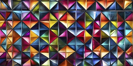 3d rendering of vibrant colored abstract changing glass design in an ornament structure, AI