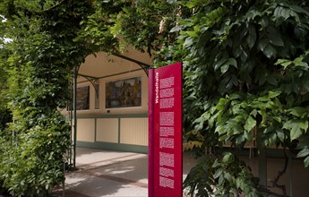 Information board, historical promenade, winter promenade, promenade, Merano, Meran, South Tyrol,