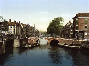 The Spui, Canal, The Hague, Holland, ca 1895, Historical, digitally restored reproduction from a