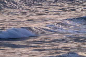 Waves, long exposure, wipe effect, Søndervig beach, North Sea, Denmark, Europe