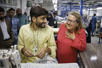 Svenja Schulze (SPD), Federal Minister for Economic Cooperation and Development, visits the textile