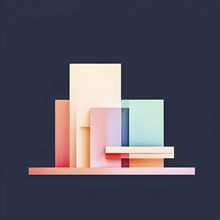 Minimalist abstract wallpaper illustration symbolizing architecture in simple geometric shapes, AI