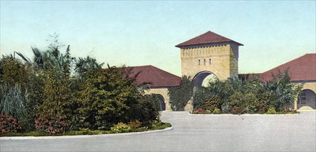 Western entrance to the inner quadrangle, Leland Stanford Junior University, Palo Alto, California,