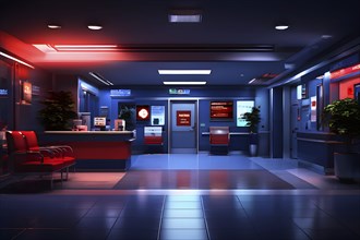 Emergency room entrance at night, ai generated, AI generated