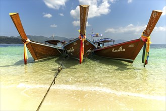 Longtail boats, Koh Lipe, Andaman Sea, Thailand, Asia