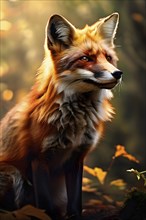 AI generated wildlife image of a fox enhanced with digital art