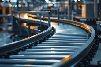 Empty conveyor belt in factory. KI generiert, generiert, AI generated