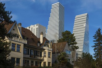 Roche Towers, architects Herzog and de Meuron, Basel, Canton of Basel-Stadt, Switzerland, Europe