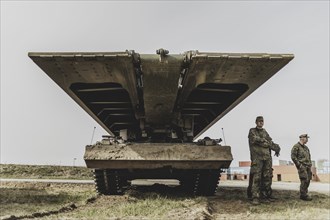 Leguan high-speed armoured bridge, photographed as part of a Bundeswehr exercise with armed forces