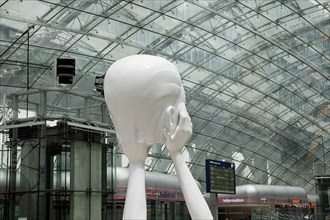 Sculpture entitled Immaterielles by the artist Andreas Schmitten, long-distance railway station,