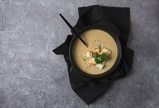 Cream soup, mashed soup, beige, mushroom, onion, cauliflower, vegetarian soup