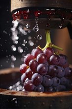 Grape cluster, vine, grape, cluster, close up, detail, traditional, wine press, AI generated