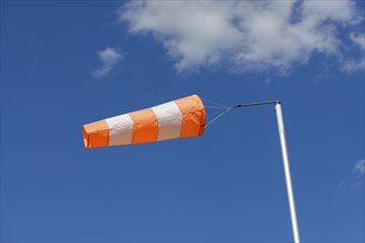 Airbag, windsock, wind vane, blue sky, clouds, Baden-Württemberg, Germany, Europe