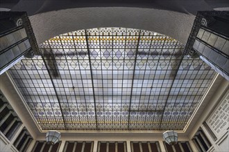 Glass dome over the historic fountain hall, inaugurated in 1842, replaced by a new building in