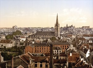 General view of Louvain, Leuven in the Flanders region, Belgium, ca 1895, Historical, digitally