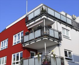 Residential building with modern facade painting (Building with modern facade painting)