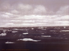 Drift ice in the north-west of Svalbard, Spitsbergen, around 1895, Historical, digitally restored