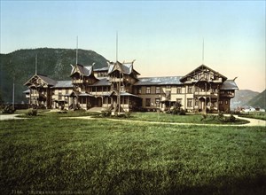 Hotel in Dalen, village in the province of Telemark, Norway, around 1895, Historical, digitally