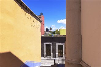 Durango, Mexico, colonial colorful city center near central Plaza de Armas and Cathedral Basilica,