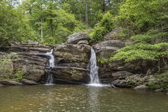 Cheaha Falls along the Chinnabee Silent Trail through Talladega National Forest near Lineville,