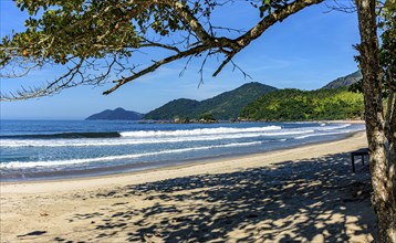 Paradise beach of Bonete on the island of Ilhabela on the northern coast of the state of Sao Paulo,