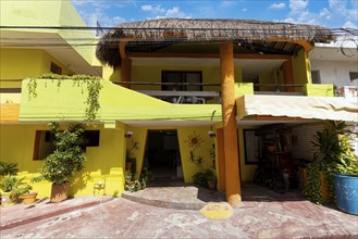 Colorful streets and scenic beaches of the Island Isla Mujeres on Mexico