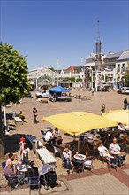 Marketplace, Centre, People, Aurich, East Frisia, Germany, Europe