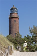 Path from the beach to the lighthouse, Darßer Ort, Born a. Darß, Mecklenburg-Vorpommern, Germany,