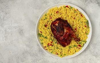 Kabsa, rice with chicken, Saudi Arabian dish, national dish, homemade, no people