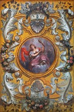 Ceiling decoration of cabinet in the Commandery of Alden Biesen, 16th-century castle at Rijkhoven,