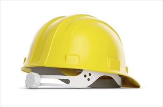 Yellow construction hard hat isolated on a white background