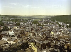 General view of the spa town of Spa in Wallonia, Belgium, ca 1895, Historical, digitally restored