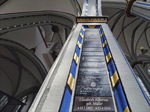 Memorial plaques for those buried in the columbarium of the Namen-Jesu-Kirche, Bonn, North