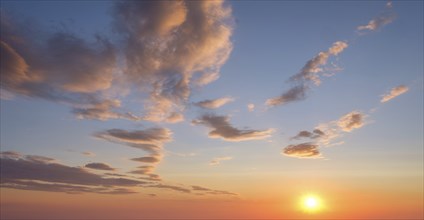 Beautiful dramatic scenic sunset sky background