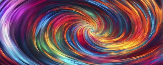 Abstract digital art capturing the essence of a swirling tunnel in vibrant colors in dynamic