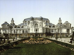 The Kursaal, garden side, park side, in Ostend, Belgium, ca 1895, Historic, digitally restored