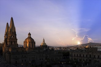 Mexico, Guadalajara Cathedral Basilica in historic center near Plaza de Armas and Liberation