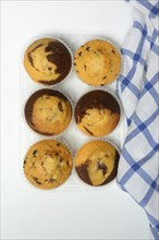 Chocolate muffins, chocolate muffins in packaging