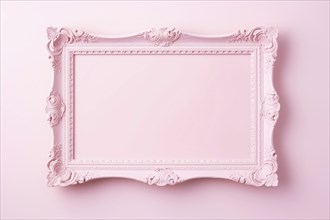 Pink elegant empty picture frame. KI generiert, generiert AI generated