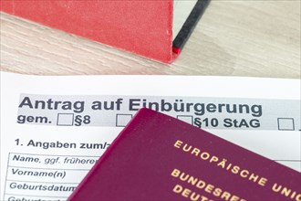 Close-up of an application for naturalisation in the Federal Republic of Germany