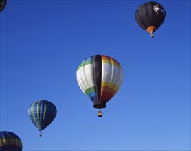 Hot air balloons in flight, Gatineau, Outaouais, Quebec, Canada, North America