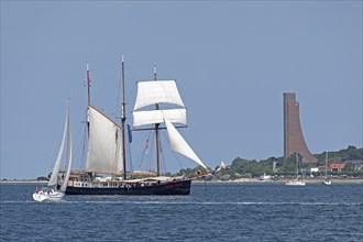 Sailing ship Hendrika Bartelds, sailing boats, naval memorial, Laboe, Kieler Woche, Kiel Fjord,