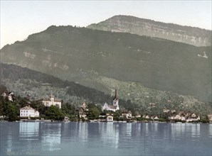 Weggis, Rigi, a mountain range between Lake Lucerne, Lake Zug and Lake Lauerz in Central