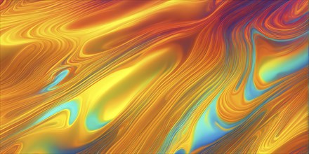 Abstract holographic background with swirling iridescent vibrant colors, AI generated