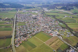 Aerial view of the area around Neumarkt in der Oberpfalz, Bavaria, Germany, Europe