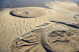 Harrat Khaybar volcanic landscape, aerial view, near Khaybar, Medina Province, Saudi Arabia,