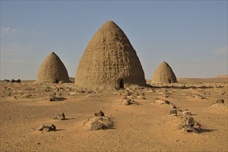 Domed mausoleums, called Qubbas, Old Dongola, Northern, Nubia, Sudan, Africa