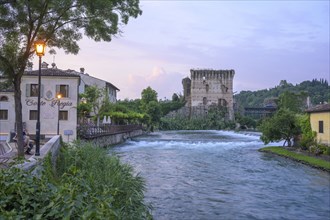 Visconti Bridge from 1395, Borghetto, Valeggio sul Mincio, Province of Verona, Italy, Europe