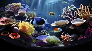 AI generated virtual reality experience of the breathtaking diversity of a coral reef