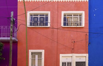 Colorful colonial Guadalajara houses and streets in historic city center Centro Historico near